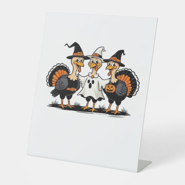 Signe De Table Turquie Halloween Boo, Thanksgiving Turquie, Éffra (Recto)
