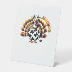 Signe De Table Turquie Moo Thanksgiving Cow Turquie Humour Funny