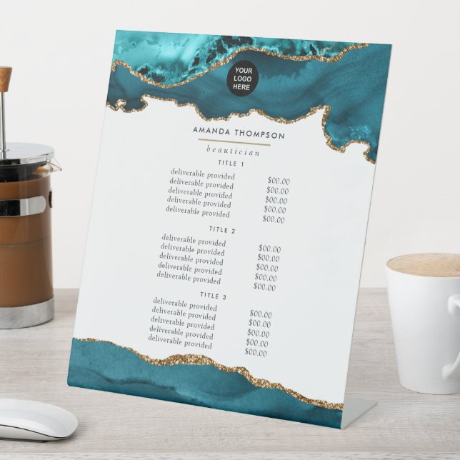 Signe De Table Turquoise - Turquoise et Gold Agate Tarification d (In SItu)