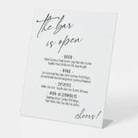 Typographie manuscrite contemporaine Menu Open Bar