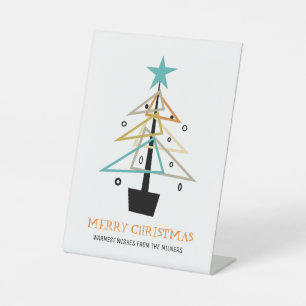 Signe De Table Un Arbre De Noël Rétro Et Quirinal Fête Du Mi Sièc