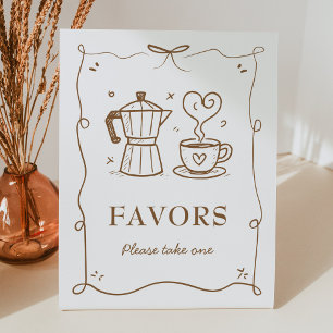 Signe De Table Un bébé brasse du café Baby shower Faveurs Signer