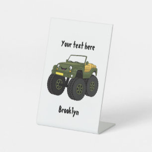 Signe De Table Un Green Monster truck