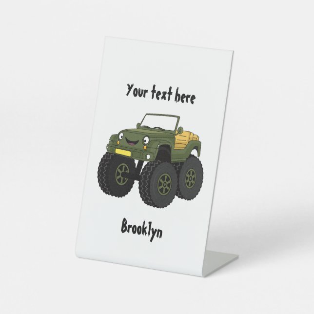 Signe De Table Un Green Monster truck (Recto)
