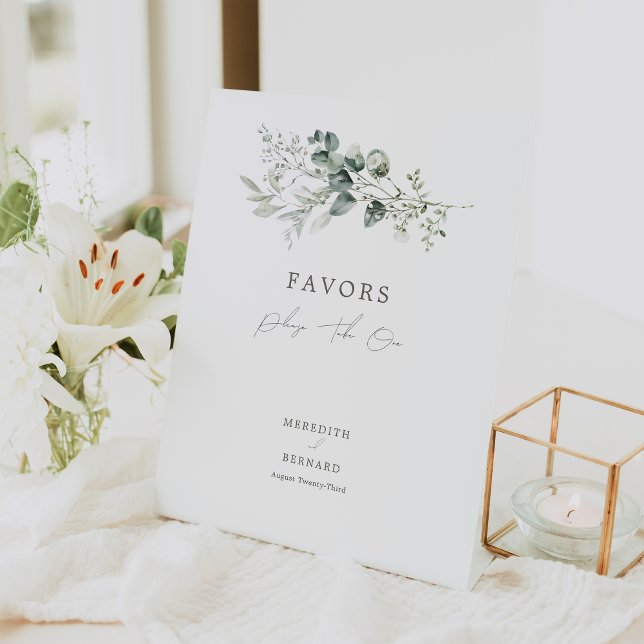 Signe De Table Un mariage botanique élégant favorise (Créateur téléchargé)