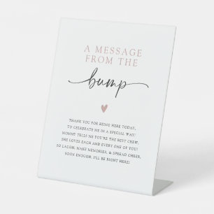 Signe De Table Un message du Baby shower minimaliste de bosses