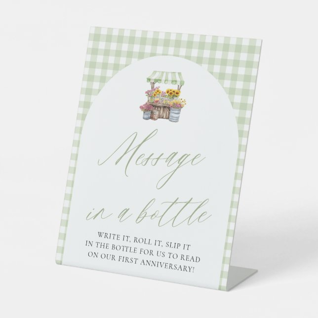 Signe De Table Un Message Du Marché Des Agriculteurs Verts Dans U (Recto)