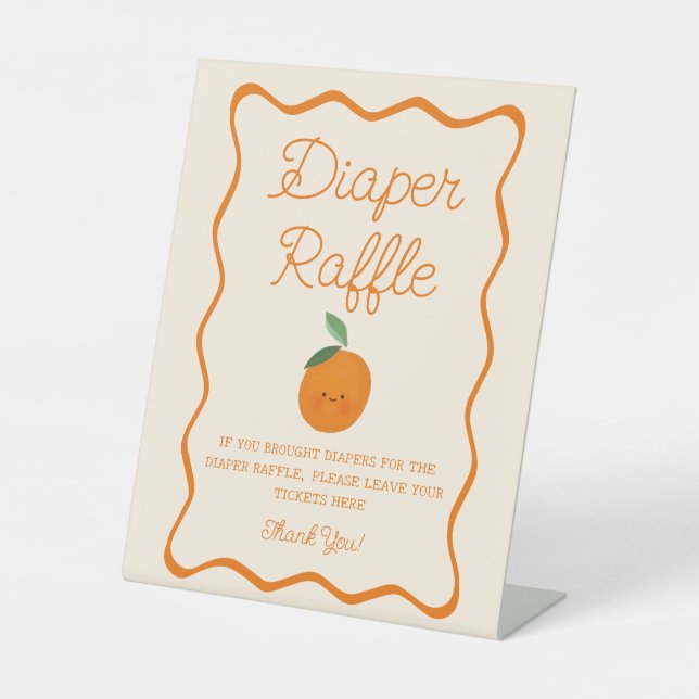 Signe De Table Un Petit Baby shower Cutie Déchets Raffle (Recto)