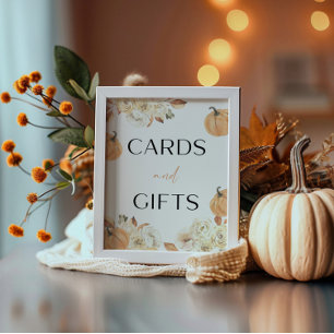 Signe De Table Un Petit Citrouille Automne Cartes De Baby shower 