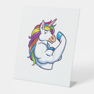 Signe De Table Unicorne musculaire - Funny Magical Fitness Bodybu