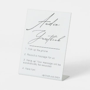 Signe De Table Unique Audio Guestbook Mariage Moderne Minimaliste