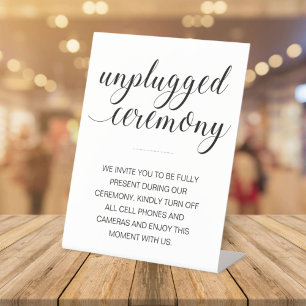 Signe De Table Unplugged Ceremony Elegant Script Mariage