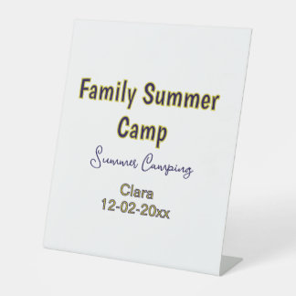 Signe De Table Vacances de camping en famille ajoutez nom dateÉté