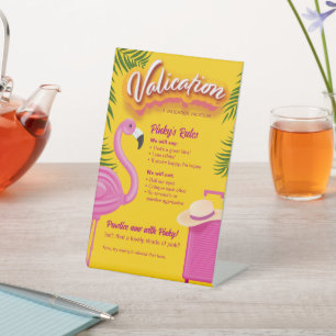 Signe De Table Vacances de validation Pinky