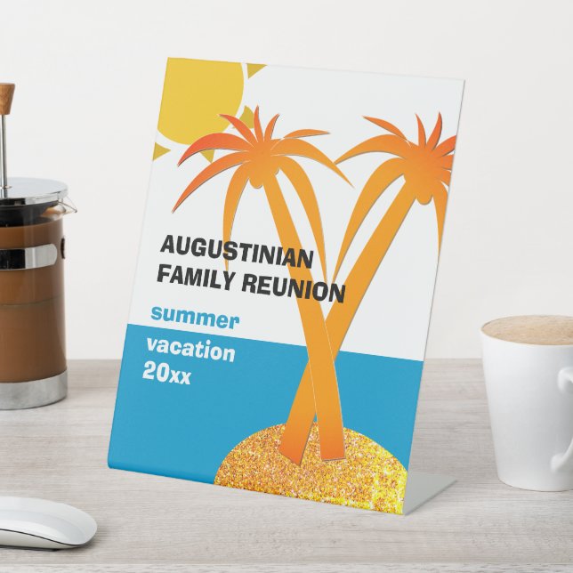 Signe De Table Vacances d'été de réunion de famille (In SItu)