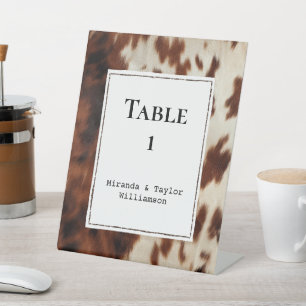 Signe De Table Vachette à crème Brown occidentale