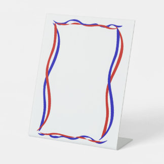 Signe De Table Vagues Rouge Blanc et Bleu