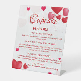 Signe De Table Valentine Heart Cupcake flavors sign