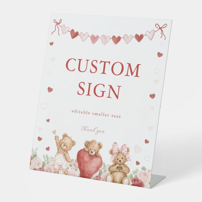 Signe De Table Valentine Little Sweetheart Baby Shower Sign (Recto)