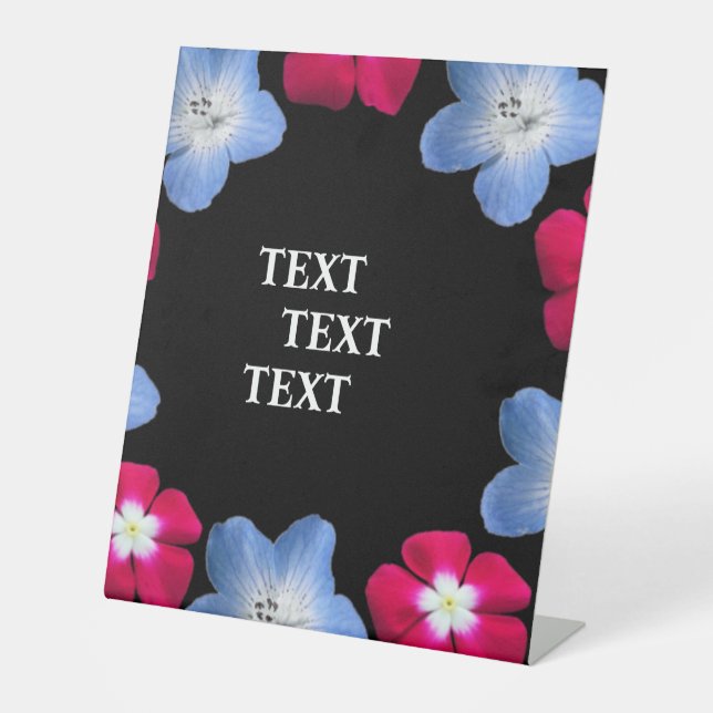 Signe De Table variété Fleur noire et rose (Recto)