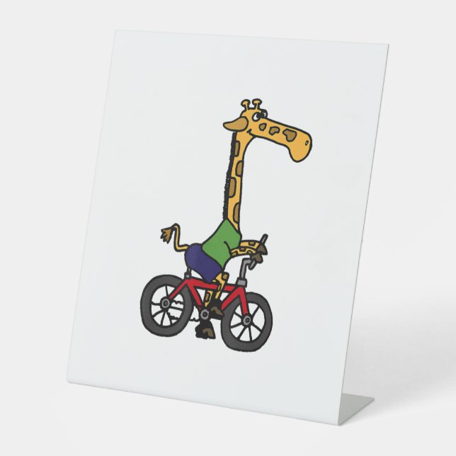 Signe De Table Vélo cool Giraffe équitation (Recto)