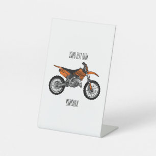 Signe De Table Vélo droit hors route moto / motocross dessin anim