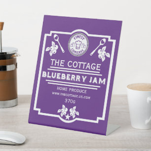 Signe De Table Vendeur de confiture Blueberry