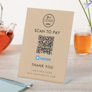 Signe De Table Venmo professionnel QR Code numérisation pour paye