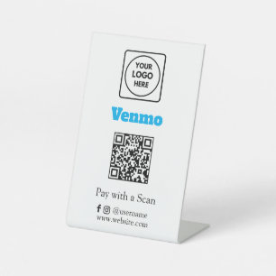 Signe De Table Venmo QR Scan pour afficher le socle de table 