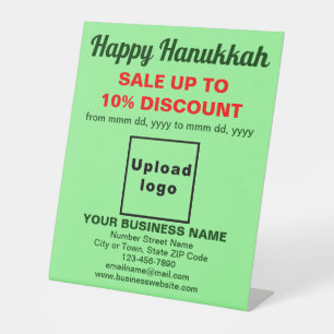 Signe De Table Vente de Hanukkah d'affaires sur Light Green