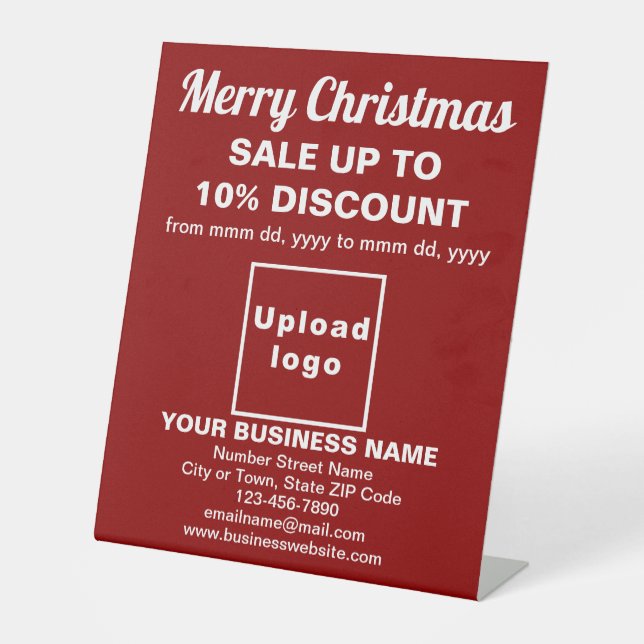 Signe De Table Vente de Noël Entreprise sur Enseigne sur Pied Rou (Recto)