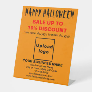 Signe De Table Vente d'Halloween d'affaires en couleur orange
