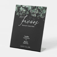 Verdure moderne Noir Mariage Faveurs