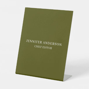 Signe De Table Vert Chic Moderne Minimaliste Simple Professionnel