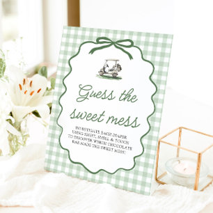 Signe De Table Vert Sauge Gingham Golf Devinez le jeu du doux dés