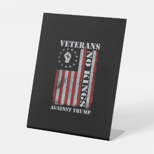 Signe De Table Vétérans militaires protestent Drapeau Patriotique