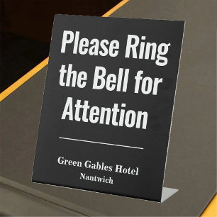 Signe De Table Veuillez sonner la cloche pour attirer l'attention