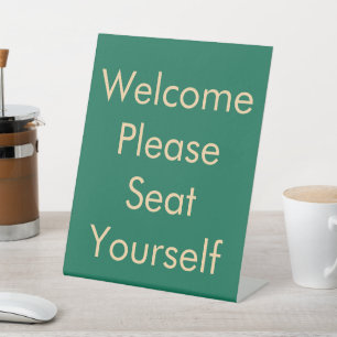 Signe De Table Veuillez Vous Asseoir Vert