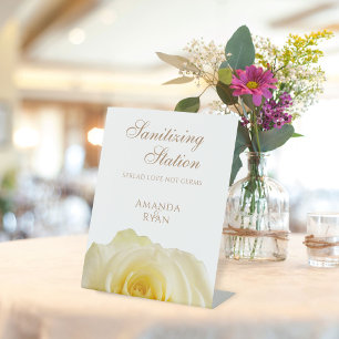 Signe De Table Viande florale de rose jaune Sanitier Mariage pilé