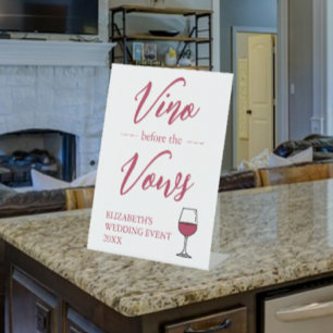 Signe De Table Vino Avant La Fête des mariées Vows/Bachelorette
