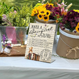 Signe De Table Vintage Floral Livres Cute Baby shower Flower Bar 