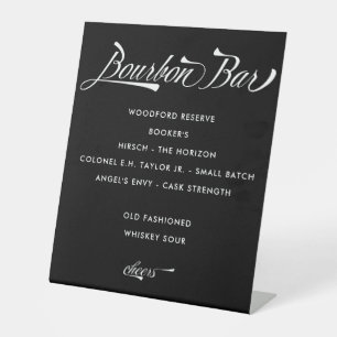 Signe De Table Vintage Retro Black Bourbon Bar Mariage Boisson Me