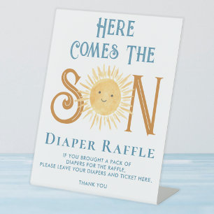 Signe De Table Voici Le Baby shower De Raffle De Fils Diaper