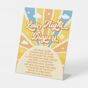 Signe De Table Voici le Baby shower Fils Diapeurs de nuit tardive