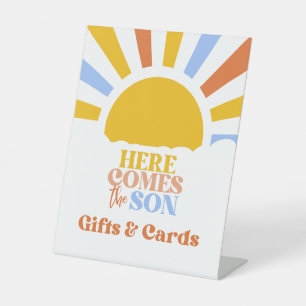 Signe De Table Voici venir le fils Garçon Baby Shower