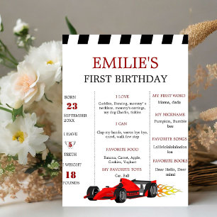 Signe De Table Voiture Course Baby 1er Anniversaire Jalon Signal