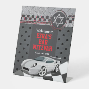 Signe De Table Voiture Racecar Bar Mitzvah