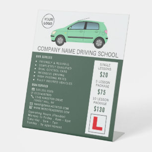 Signe De Table Voiture verte moderne, École de conduite, Instruct