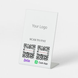 Signe De Table Votre code QR de logo Paiement Piedestal Signaléti
