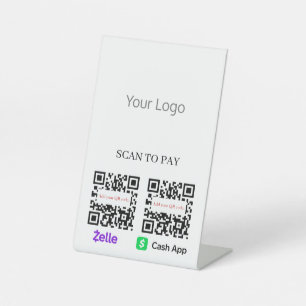 Signe De Table Votre Logo Code QR Code Paiement Signal Pedestal